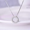 Wholesale Circular geometric inlaid diamond pendant necklace