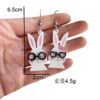 Wholesale Easter cartoon rabbit acrylic asymmetrical earrings