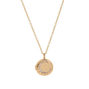 Round moon opening and closing necklace
