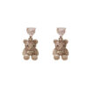 Wholesale Zircon Love White Bear Cartoon Earrings
