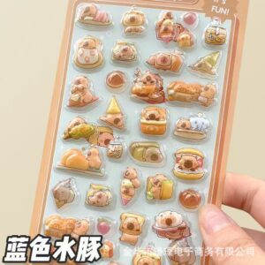 3d embossed sticker [blue capy]/package