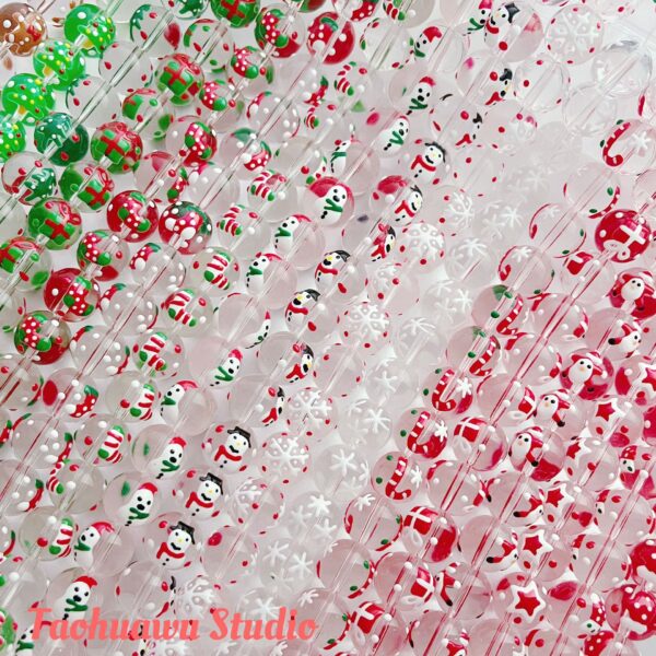 Wholesale [christmas day] christmas series hand-painted beads diy handmade beaded material bracelet necklace jewelry loose beads aessories