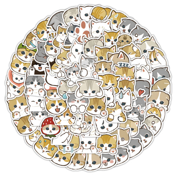 Wholesale 100 Cartoon Cute Kittens and Puppies Waterproof Vinyl Stickers