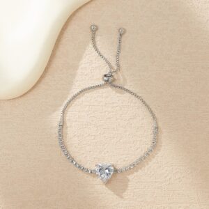 Zircon heart silver