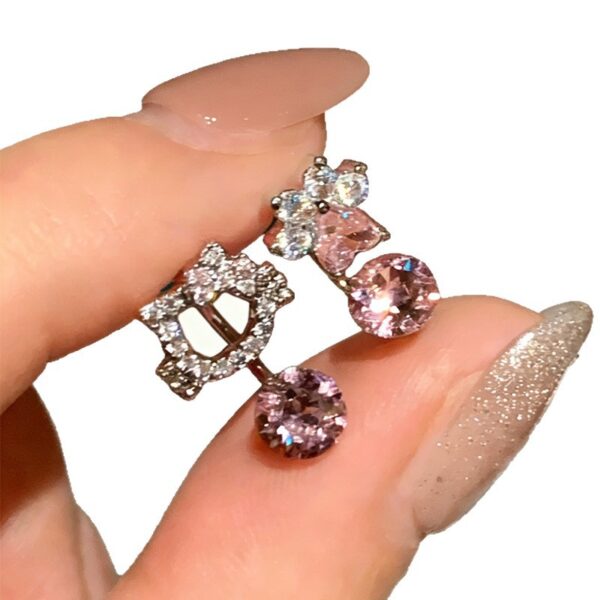 Wholesale Cat Claw Super Flash Full Diamond Zircon Hoof Ring Earrings