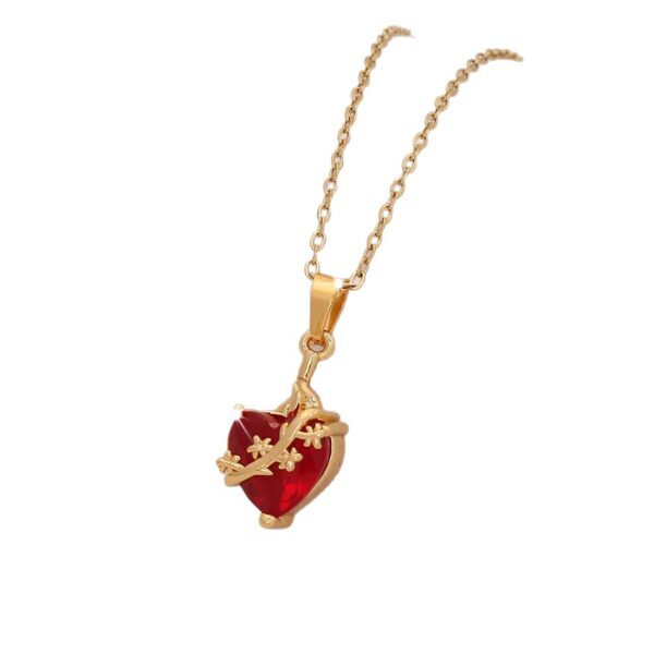 O1CN01MGcgGf1Fe5SX5bpTf_2043160511-0-cib Wholesale Red Love Pendant Necklace Light Luxury Stainless Steel Clavicle Chain