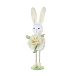 White flower rabbit ornament