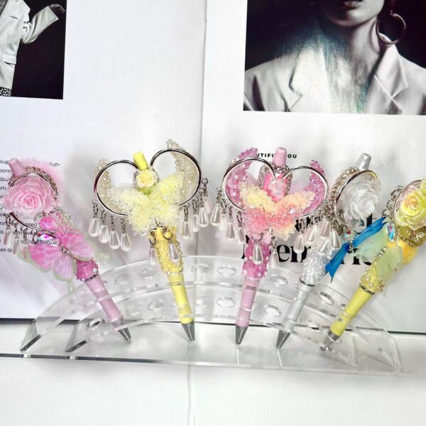 Wholesale Loving Heart Butterfly Heavy Duty Finished Beaded Pen