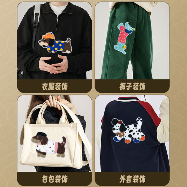 Wholesale Sausage Dog Embroidery Large Cartoon Embroidery DIY Patches