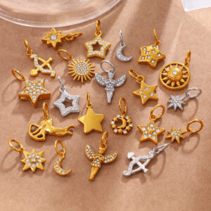 Wholesale Star Moon Angel Diamond Set Necklace Pendant Accessories