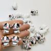 Wholesale Cute black and white cow cartoon 3D Focal Beads