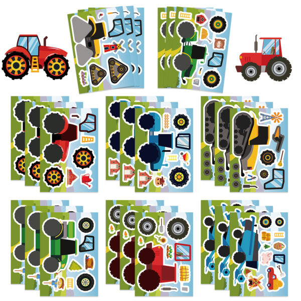 Wholesale Cartoon Countryside Construction Vehicle Puzzle Stickers