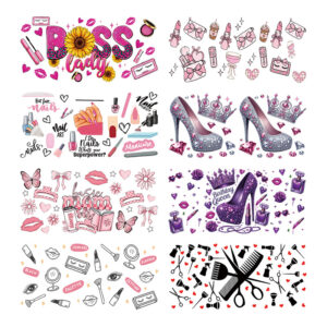 Wholesale Uv Transfer Sticker Glass Cup Crystal Label Crystal Sticker Cross-Border Exclusive for 16oz Glass Cup Special Sticker 23Cmx11Cm