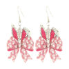 Wholesale Cute Easter Bunny Egg Pink Bow Earrings