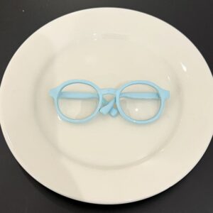 Light blue solid color large glasses
