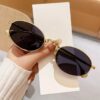 Wholesale Elliptical small frame metal sunglasses