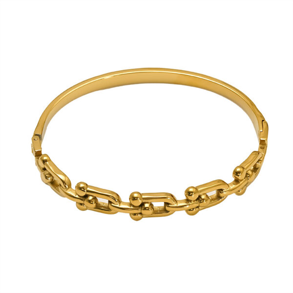 Wholesale gold-plated zircon bracelet stainless steel luxury temperament clasp bracelet