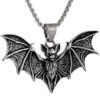 Wholesale Gothic Halloween Bat Pendant Stainless Steel Necklace