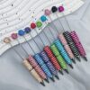 Wholesale Circular Textured Spiral Adorned Full Diamond-like Fancy Beadable Pens