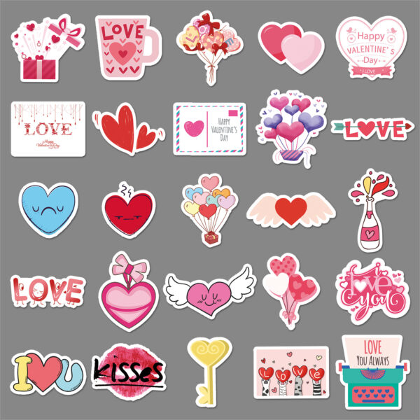 O1CN01MPyfHs1RpmulJLCvo_2208313592161-0-cib Wholesale Valentine's Day Colorful Love Waterproof Vinyl Stickers