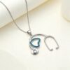Wholesale heart-shaped stethoscope pendant necklace luxuryclavicle chain