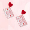 Wholesale Valentine's Day Heart-Shaped Acrylic Cassette Tape Earrings