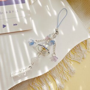 24b79 glazed cherry blossom wind chime pendant [blue]