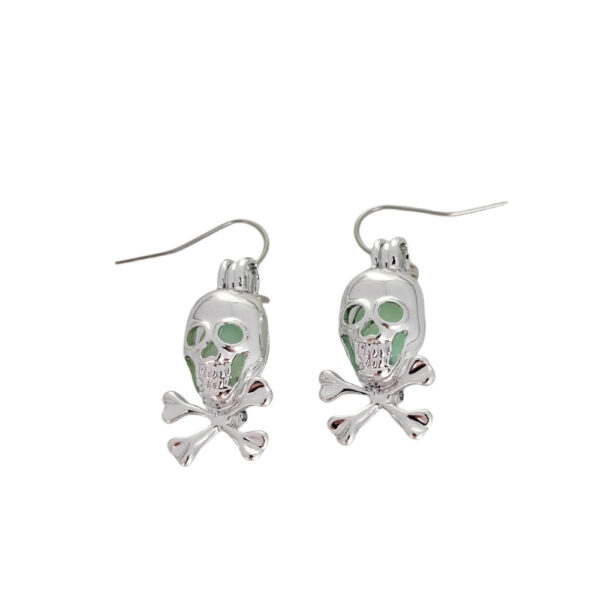 Wholesale Halloween skull luminous skull ghost earrings