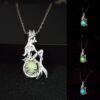 Wholesale Mermaid Night Light Glowing Alloy Necklace