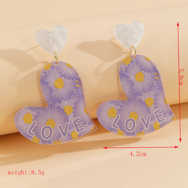Wholesale LOVE Irregular Love Acrylic Earrings