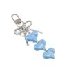 Wholesale Macaron-colored heart metal bow keychain