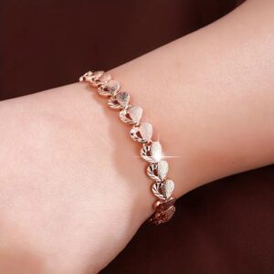 Love half hollow bracelet-rose gold