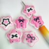 Wholesale 10pcs Double-sided embossed five-pointed star DIY beads