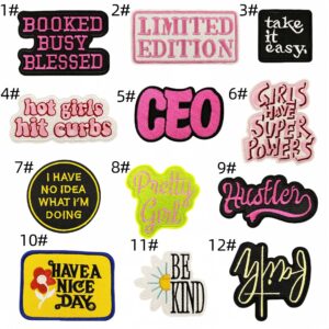 Colorful english text stickers set of 12 pieces