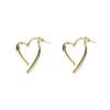 Wholesale Electroplated gold opening heart-shaped earrings
