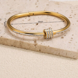 Stainless steel gold diamond sliding diamond ring bracelet g7