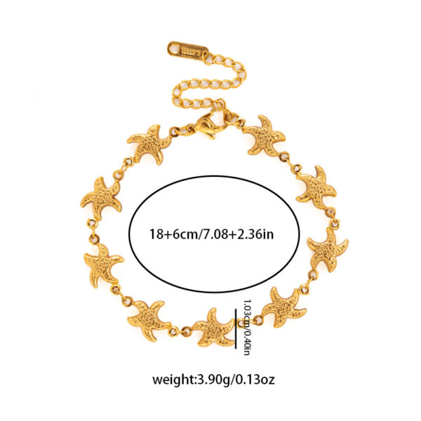 Wholesale Starfish Shell Bracelet Stainless Steel Non-Fading Hand Jewelry