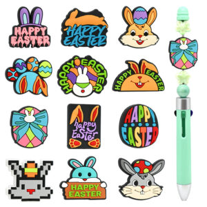 Wholesale Random 100pcs Easter Series DIY Funny Egg Funny Rabbit Focal Beads