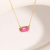 Wholesale Colored zircon natural stone oval necklace