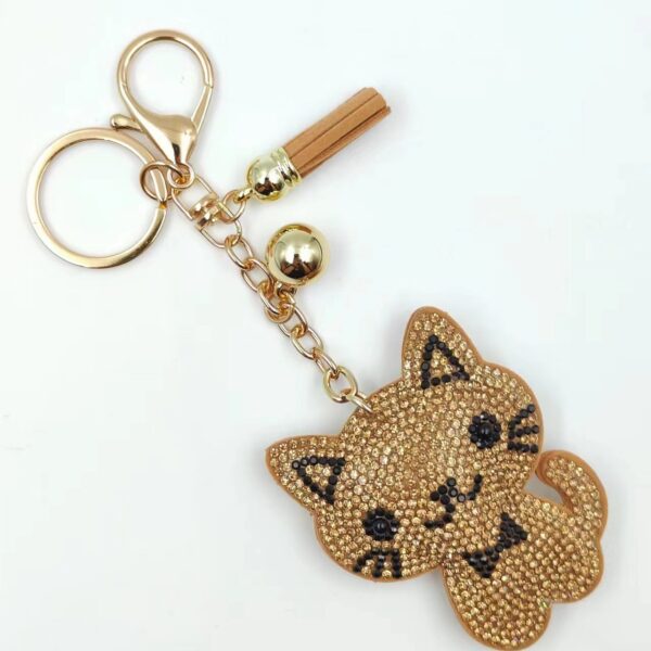 Wholesale Creative Cartoon Kitten Diamond Keychain