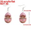 Wholesale Easter Flat Cute Pink Rabbit Acrylic Earrings