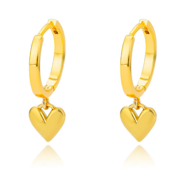 Wholesale Simple Zircon Love 18K Ear Buckle Women's Fashion Titanium Steel Ear Studs High-end Temperament Earrings Niche Cross-border Hot Sale