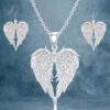 Wholesale Silver Angel Wings Heart Wings Necklace