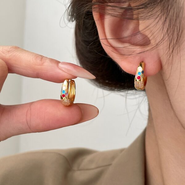 Wholesale Niche Enamel Zircon Earrings