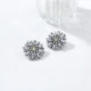 Wholesale Exaggerated diamond studded floral earrings