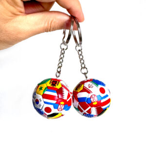 Wholesale Multinational Flag Football Sports Commemorative Keychain