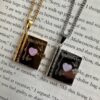 Wholesale Love Butterfly Opening and Closing Book English Letter Box Necklace