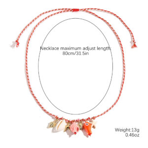 *n2409-34 orange fish necklace