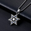 Wholesale Titanium Steel Hexagram Men's Necklace