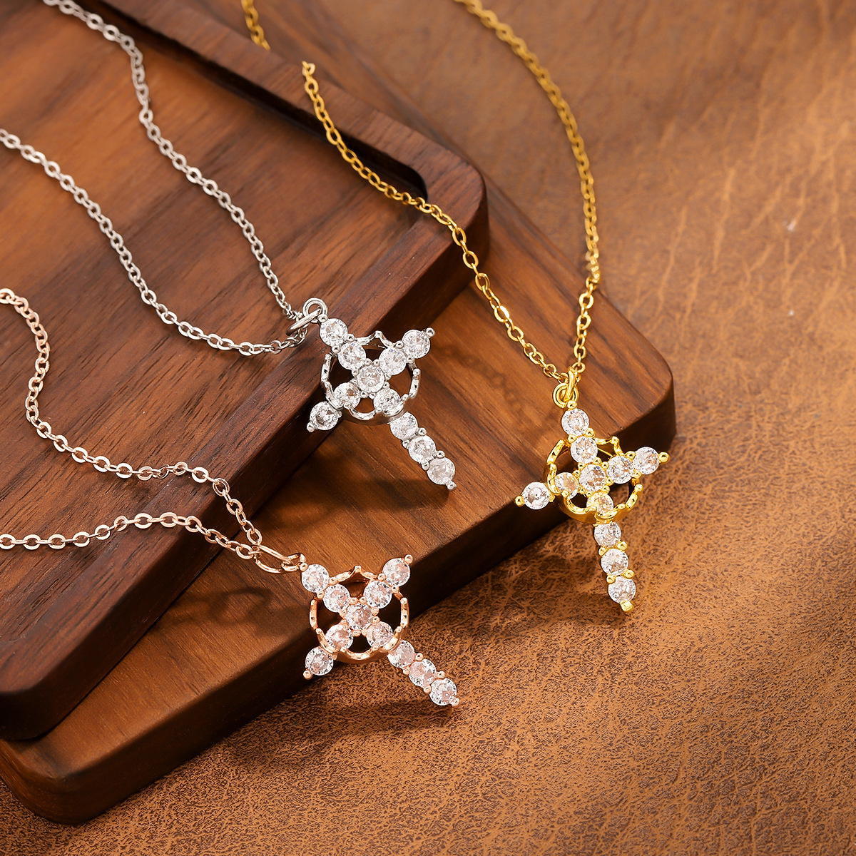 Wholesale titanium steel cross necklace